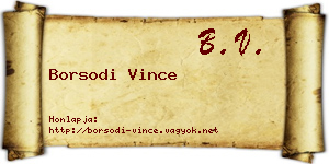 Borsodi Vince névjegykártya